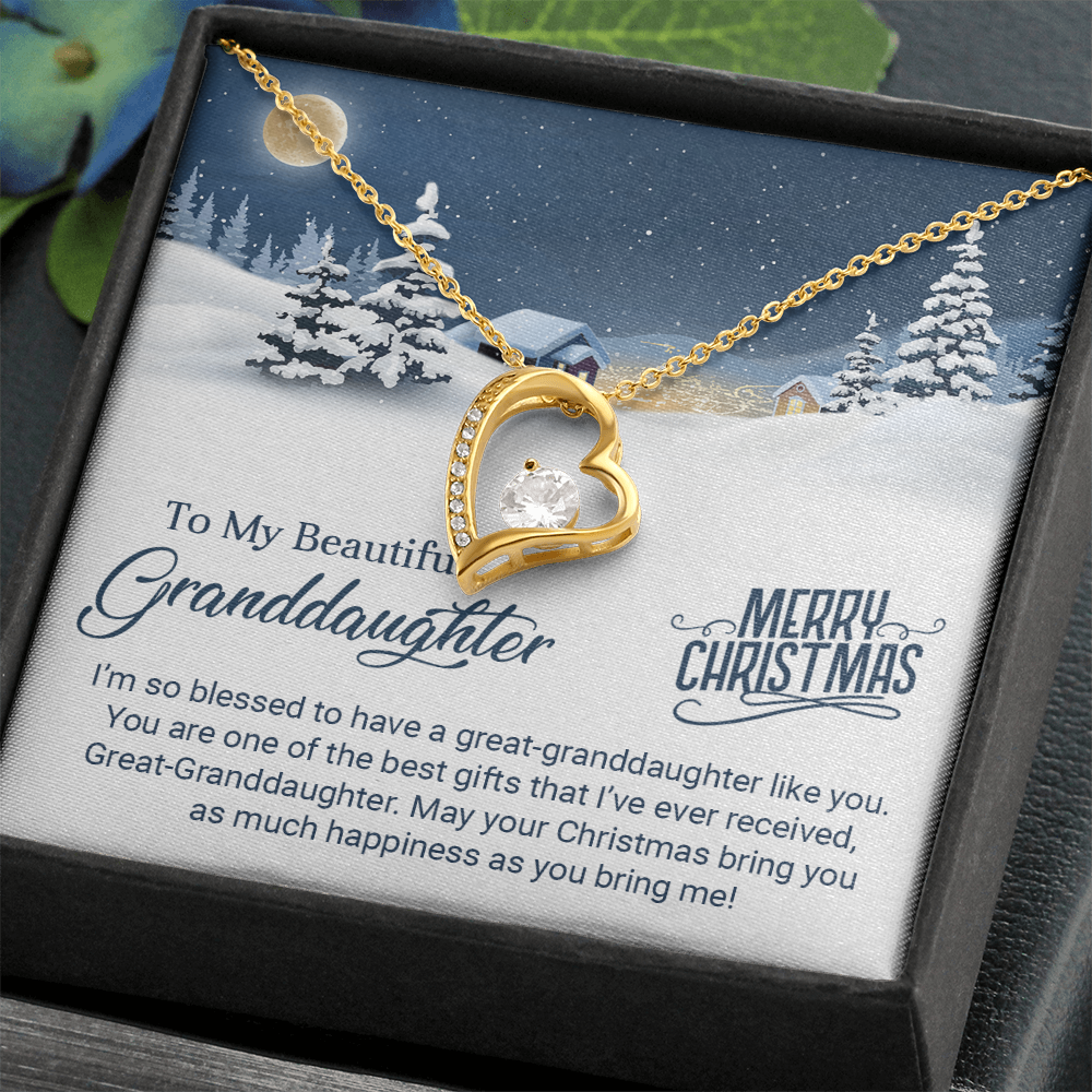 To My Beautiful Granddaughter - Christmas Gift - Forever Love Necklace