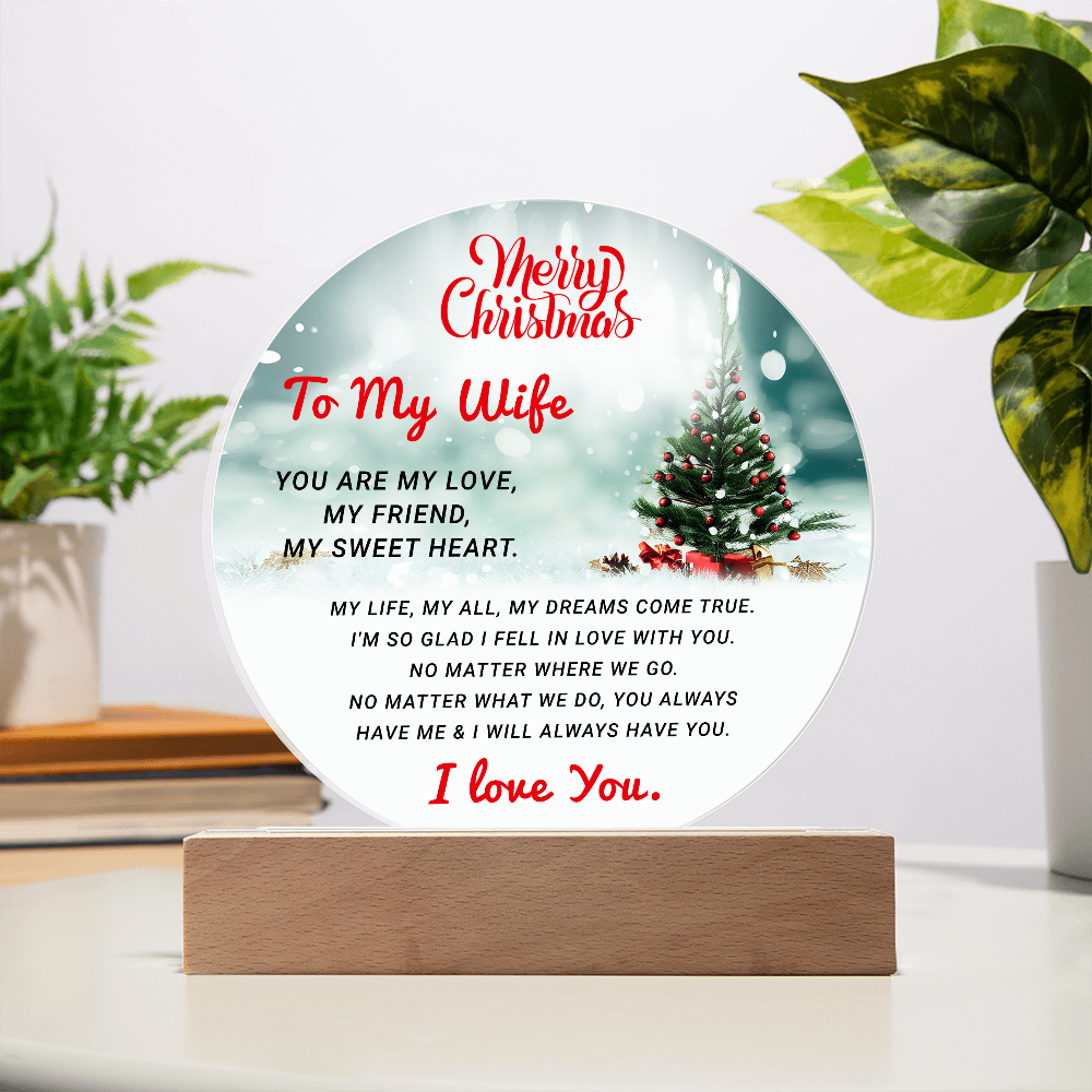 To My Wife - Best Gift for Christmas - Acrylic Circle Plaque