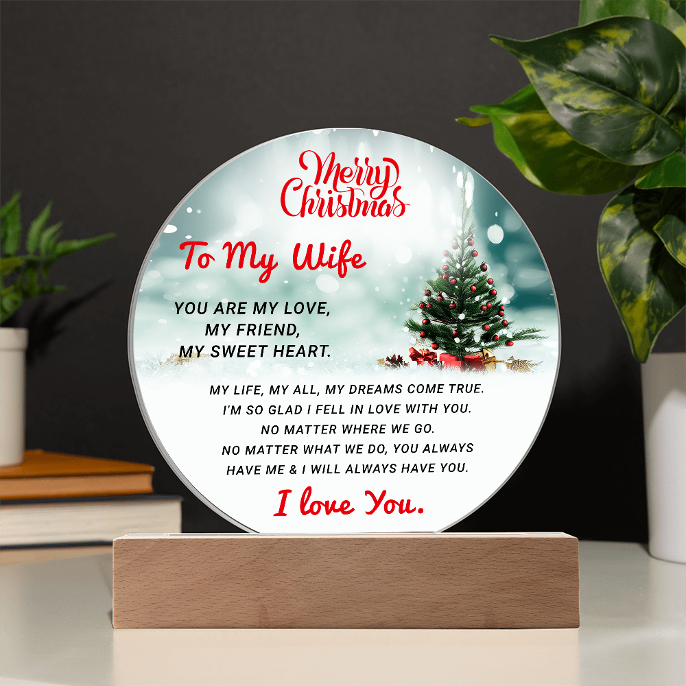 To My Wife - Best Gift for Christmas - Acrylic Circle Plaque