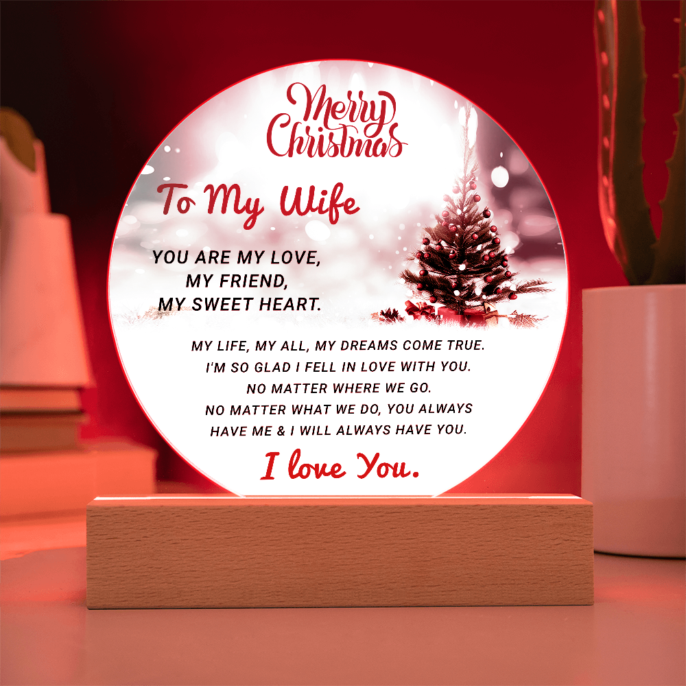 To My Wife - Best Gift for Christmas - Acrylic Circle Plaque