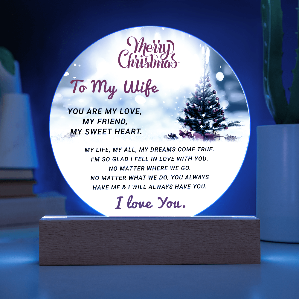 To My Wife - Best Gift for Christmas - Acrylic Circle Plaque