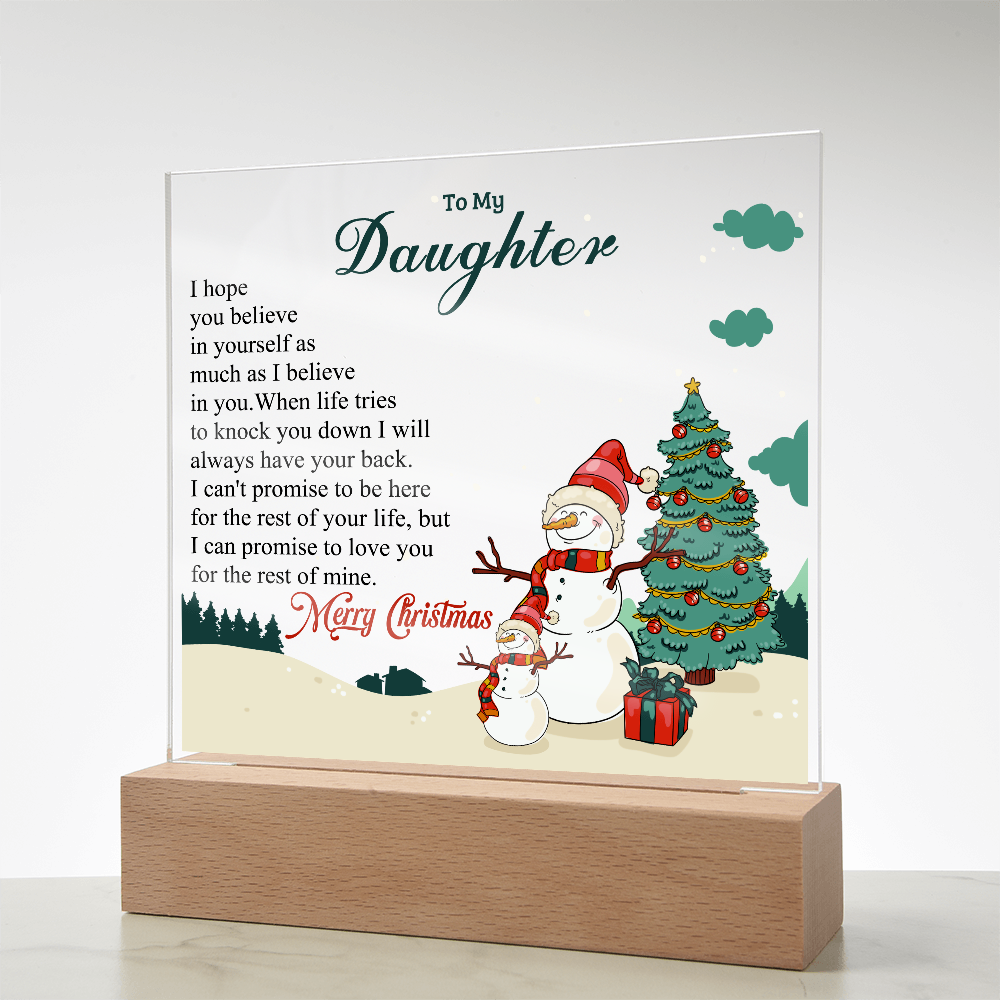 To My Daughter - Best Gift for Christmas - Acrylic Square Plaque