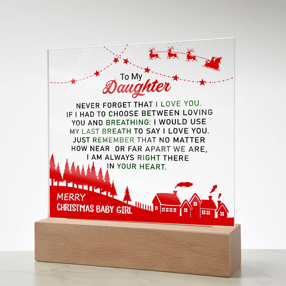 To My Daughter - Best Gift for Christmas - Acrylic Square Plaque