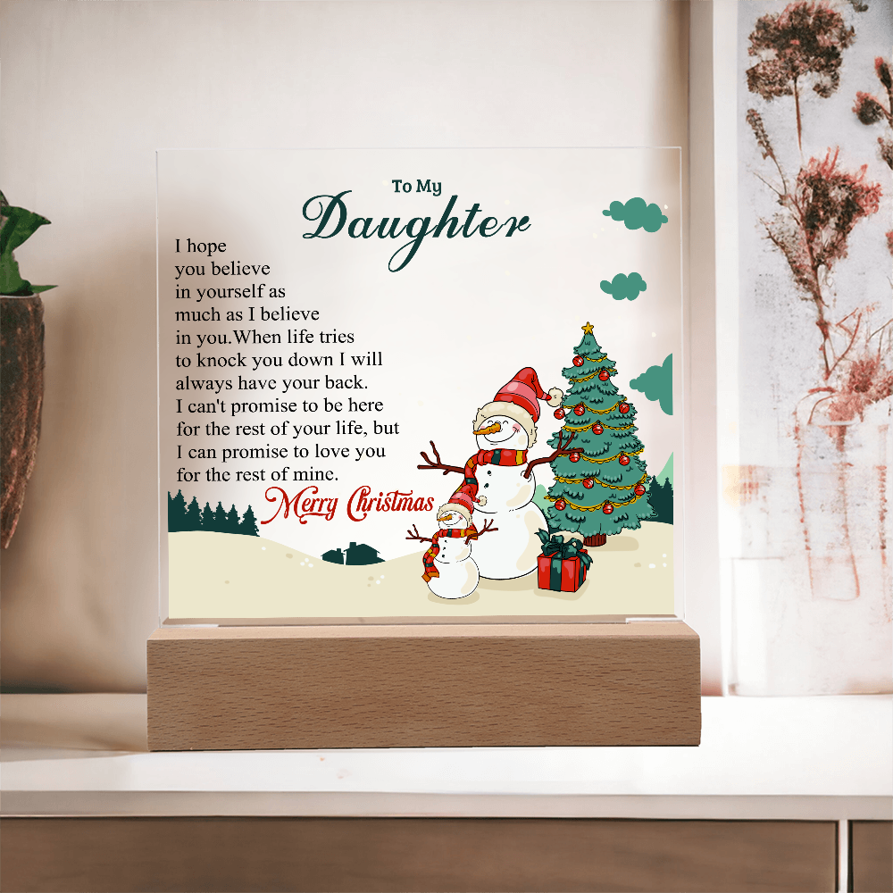 To My Daughter - Best Gift for Christmas - Acrylic Square Plaque