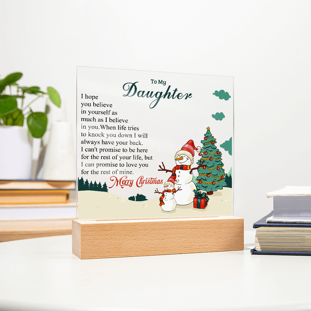 To My Daughter - Best Gift for Christmas - Acrylic Square Plaque