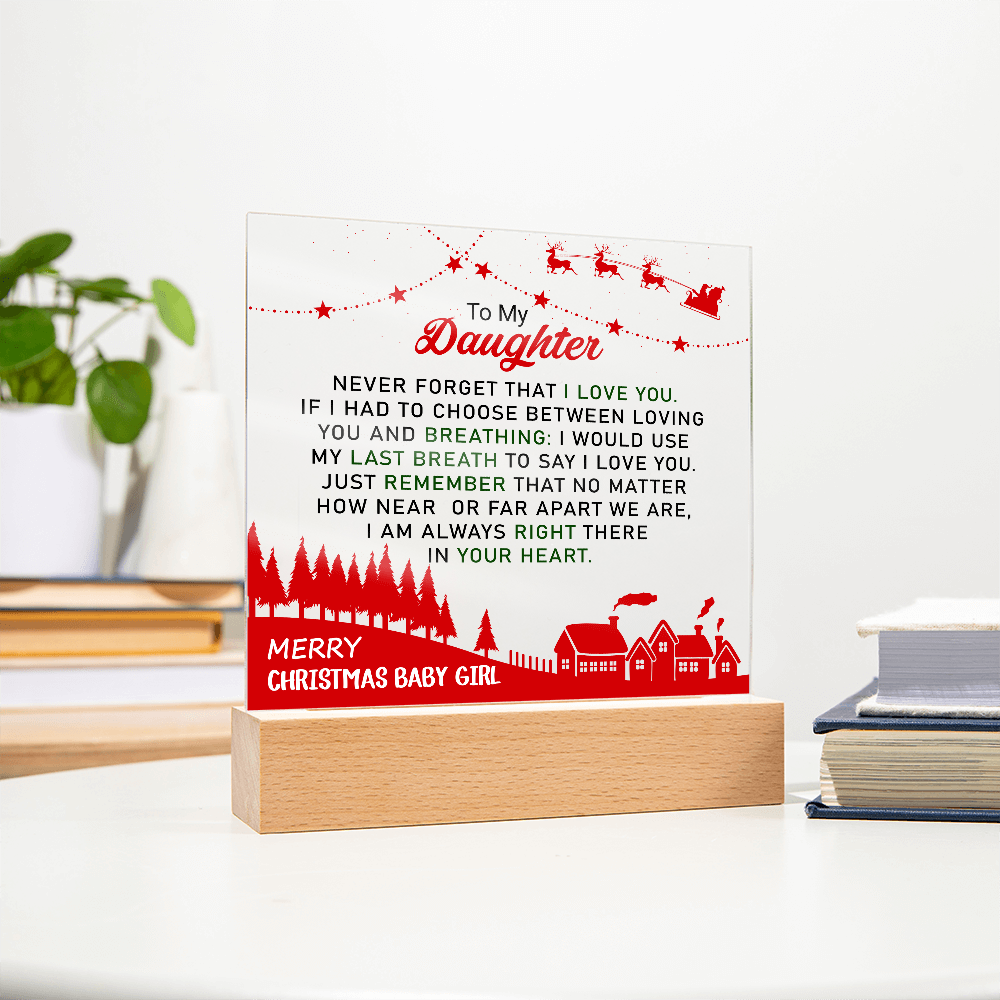 To My Daughter - Best Gift for Christmas - Acrylic Square Plaque