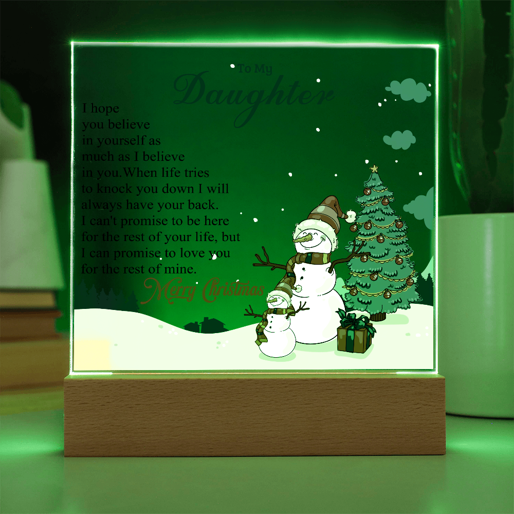 To My Daughter - Best Gift for Christmas - Acrylic Square Plaque