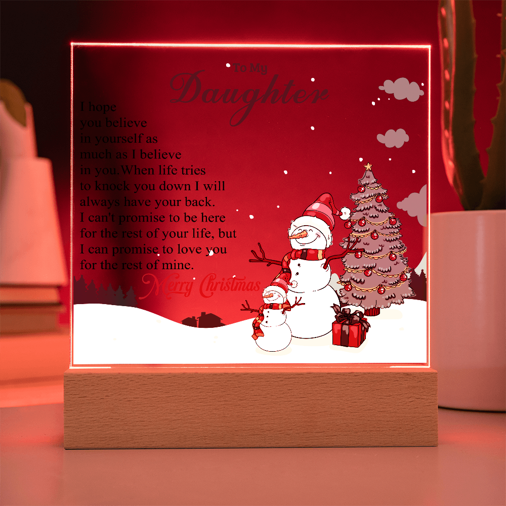 To My Daughter - Best Gift for Christmas - Acrylic Square Plaque