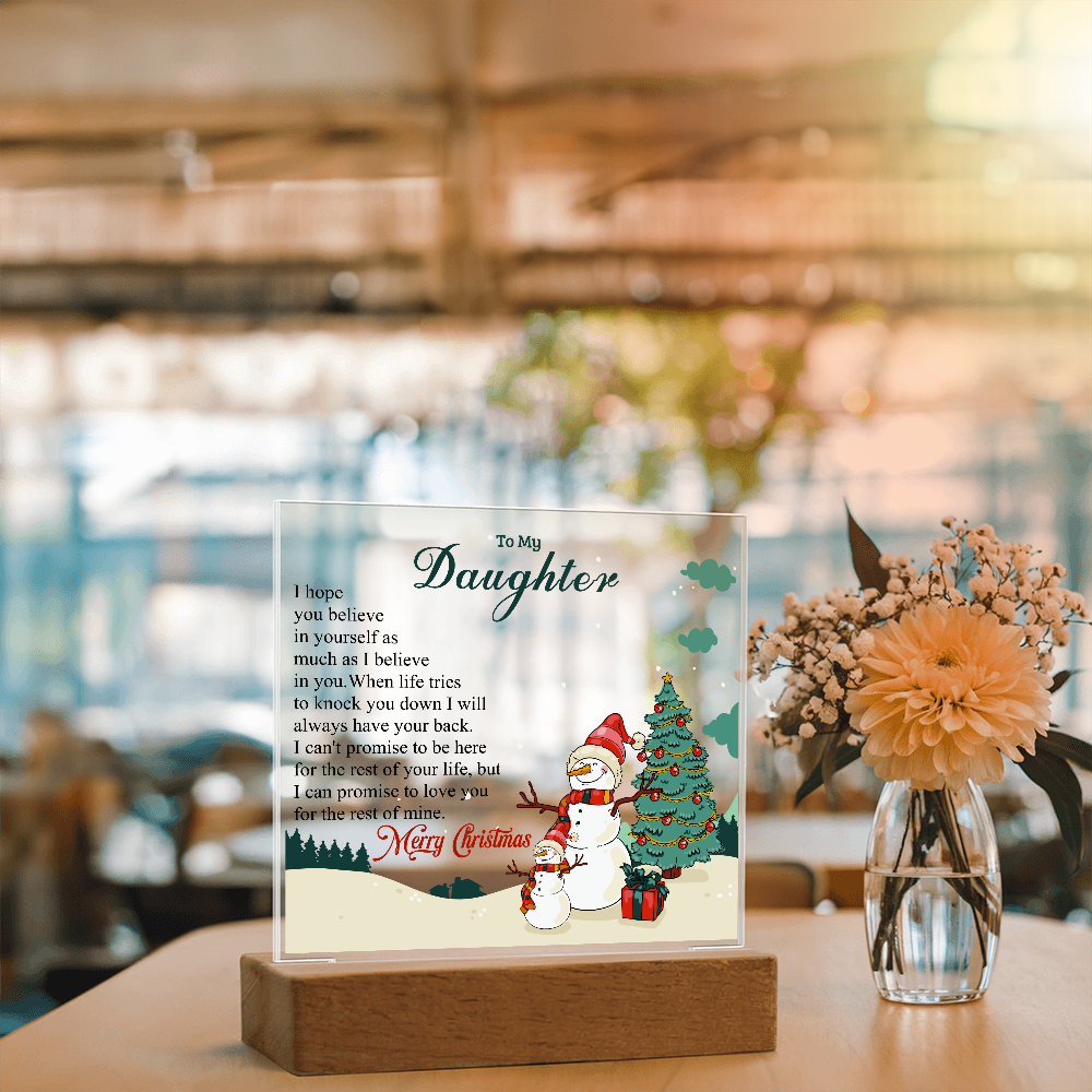 To My Daughter - Best Gift for Christmas - Acrylic Square Plaque