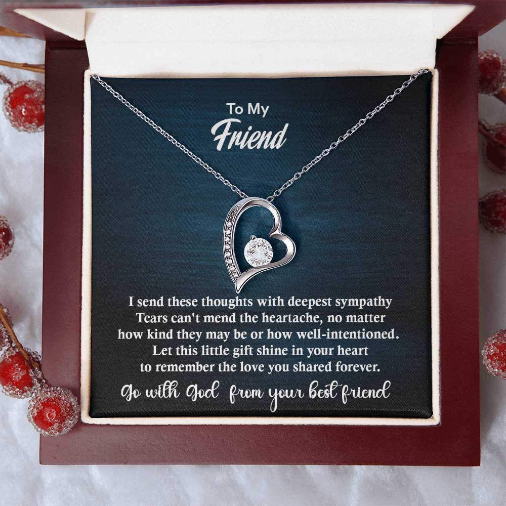 Gift For Best Friend, Excellent Gift For Friend, Forever Love Necklace with On Demand Message Card Gift For Friend