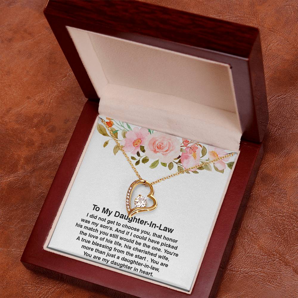 To My Daughter In Law Gift, Amazing Daughter In Law Gift, Forever Love Necklace with On Demand Message Card