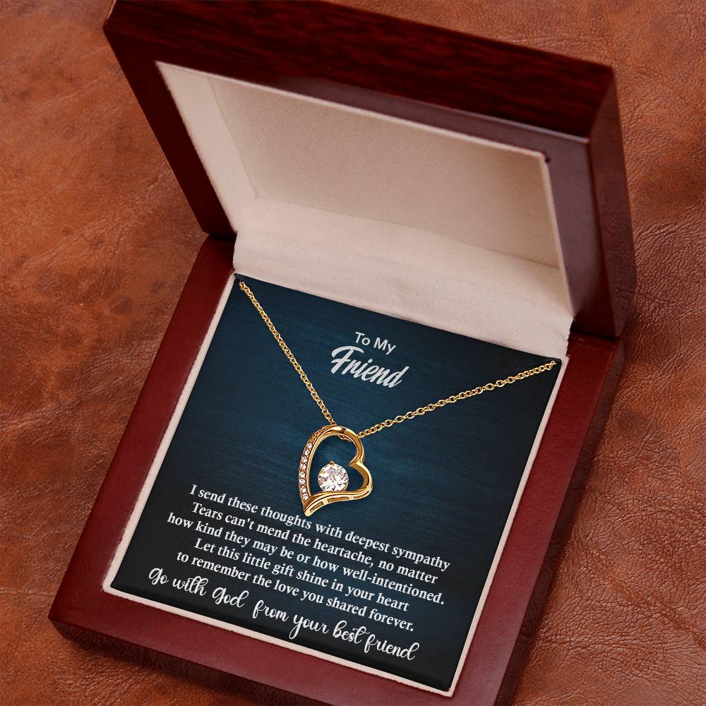 Gift For Best Friend, Excellent Gift For Friend, Forever Love Necklace with On Demand Message Card Gift For Friend