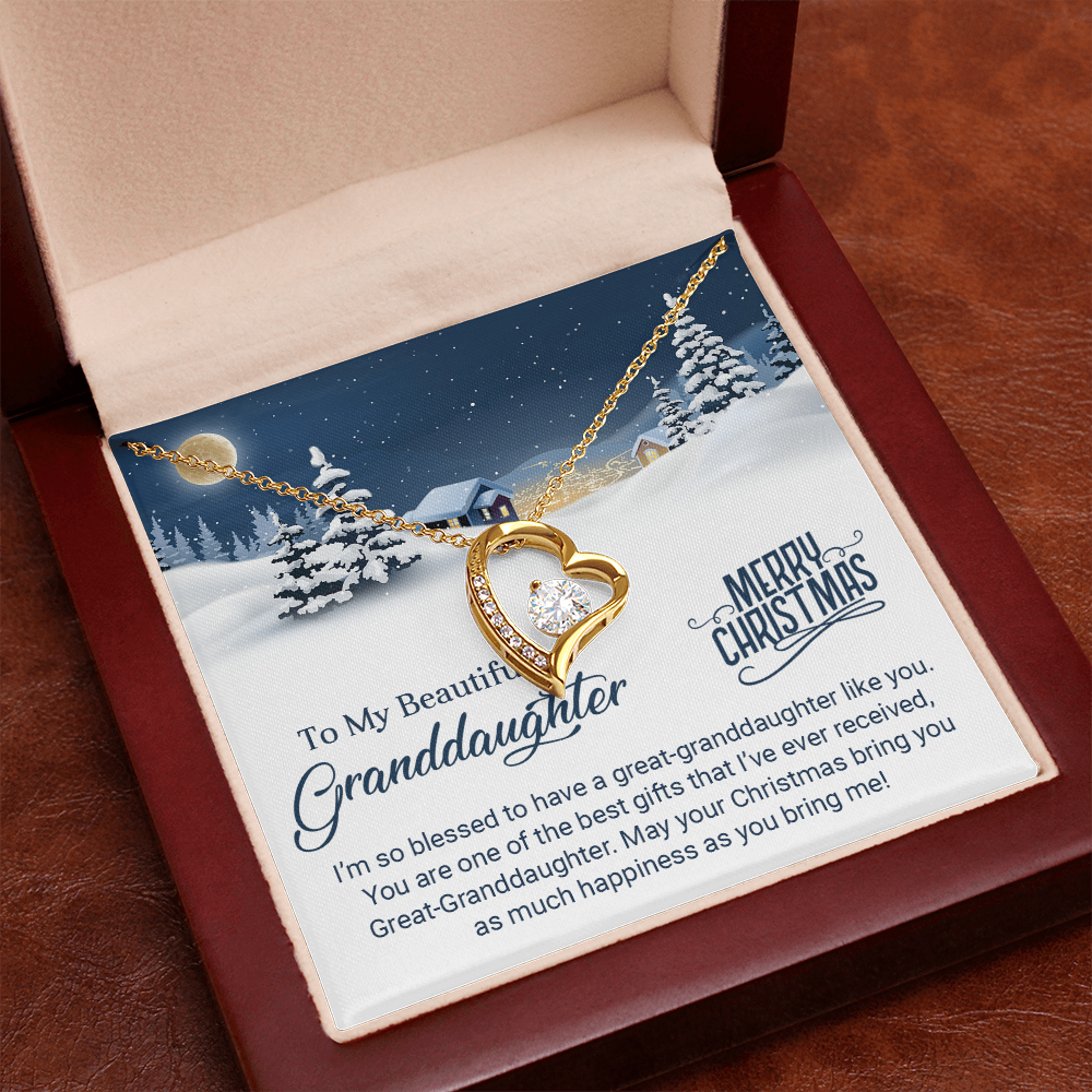 To My Beautiful Granddaughter - Christmas Gift - Forever Love Necklace