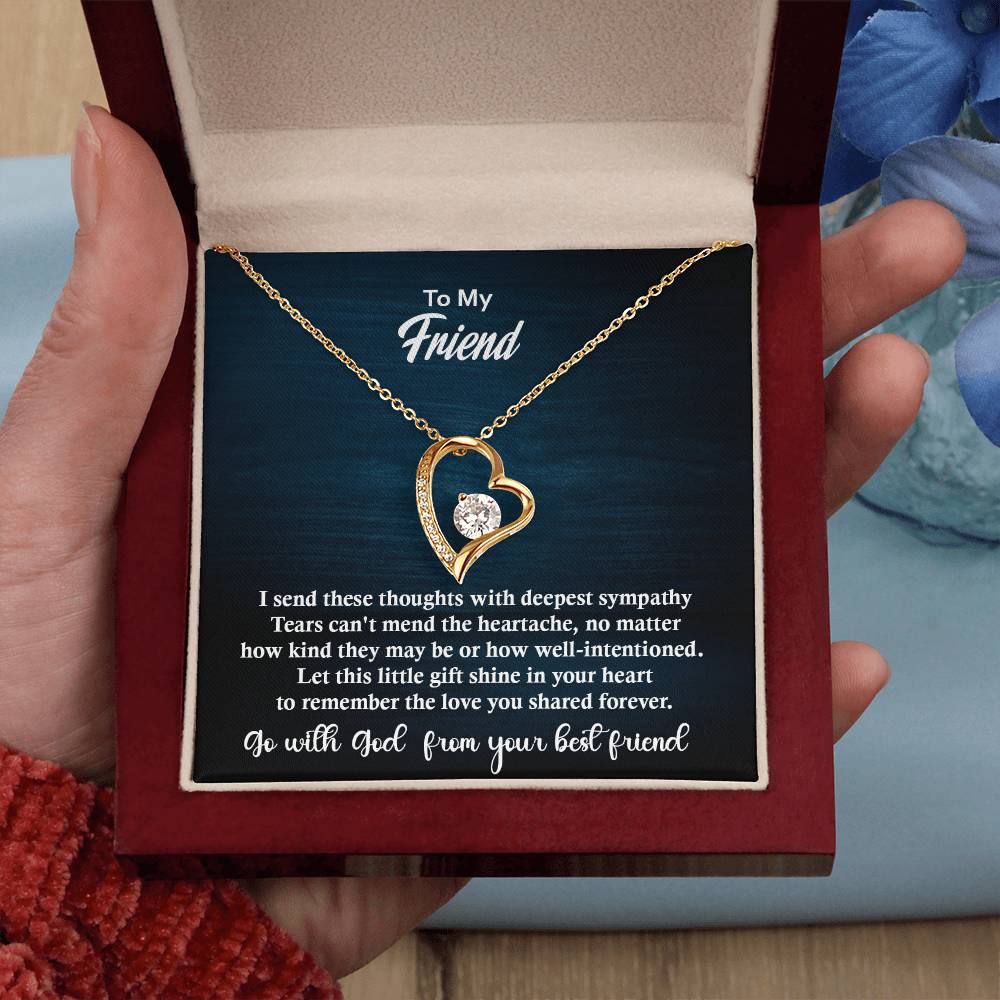 Gift For Best Friend, Excellent Gift For Friend, Forever Love Necklace with On Demand Message Card Gift For Friend