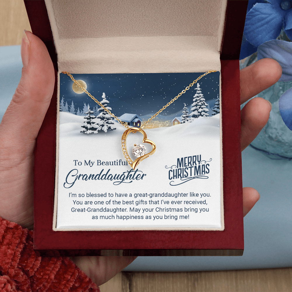 To My Beautiful Granddaughter - Christmas Gift - Forever Love Necklace