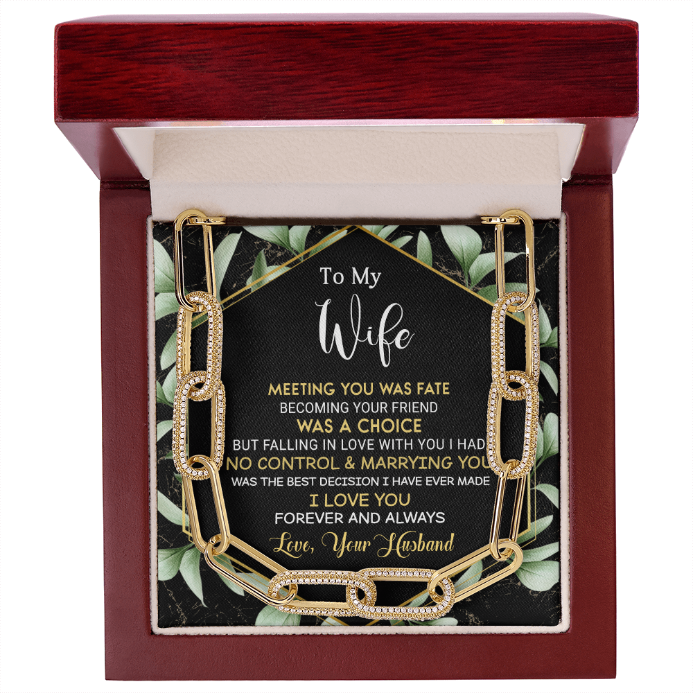 To My Wife - Best Gift For Valentine - CZ Paperclip Chain Necklace