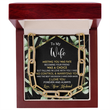 To My Wife - Best Gift For Valentine - CZ Paperclip Chain Necklace