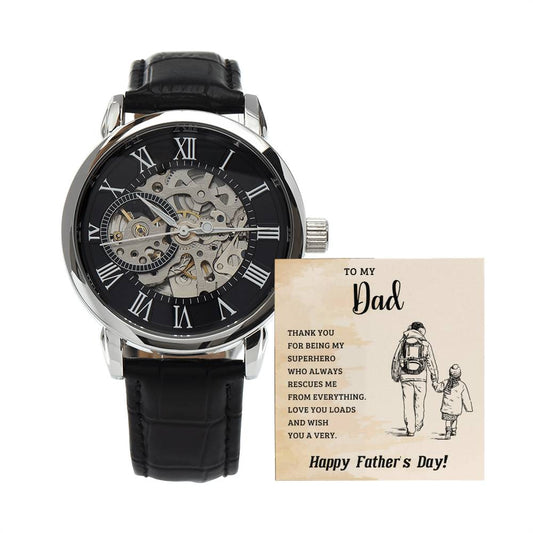 Father's Day Special Gift - Happy Father's Day -  Men's Openwork Watch