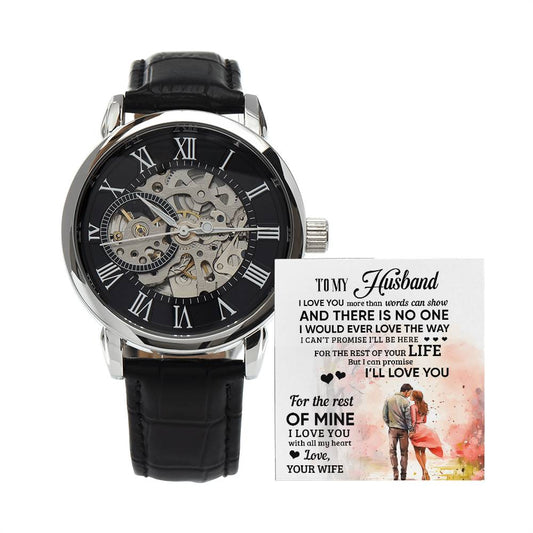 To My Husband - Anniversary  Gift For Husband - Men's Openwork Watch