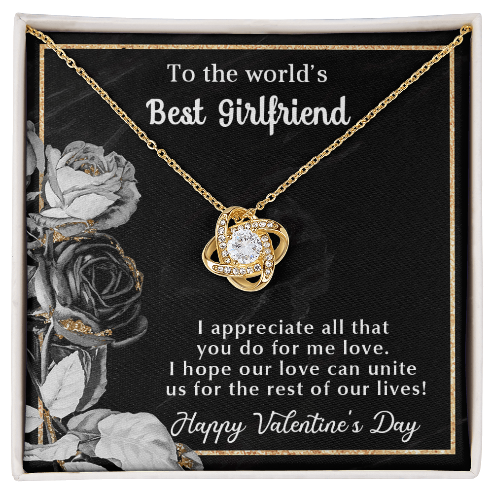 To the world's best girlfriend - Best Gift For Valentine - Love Knot Necklace