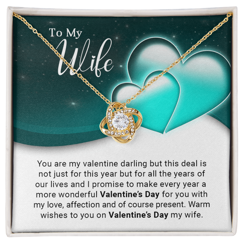 To My Wife - Best Gift For Valentine - Love Knot Necklace