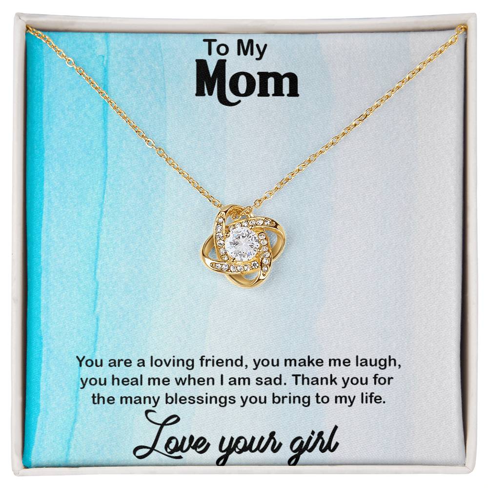 to my mom amazing Gift, Excellent Gift for Mom, Love Knot Necklace Gift For Mom