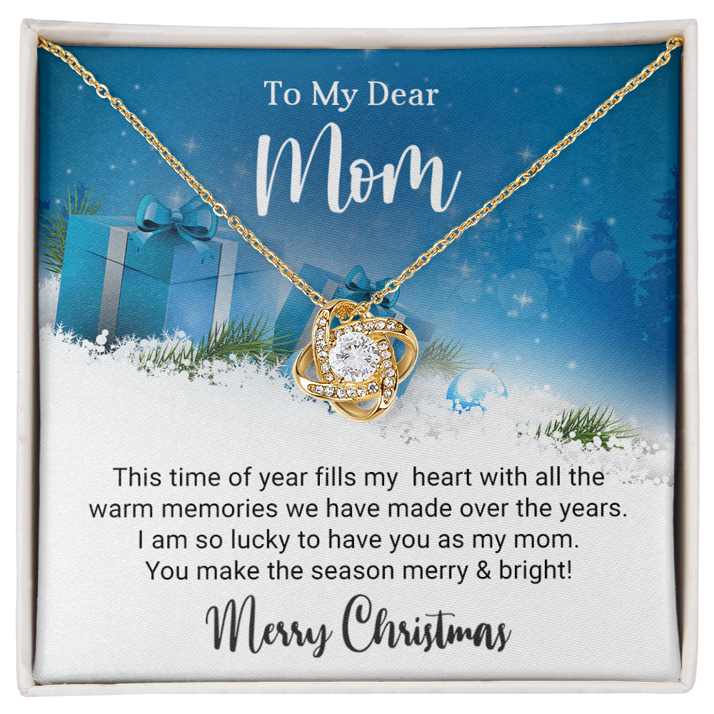 To My Dear Mom - Christmas Gift - Love Knot Necklace
