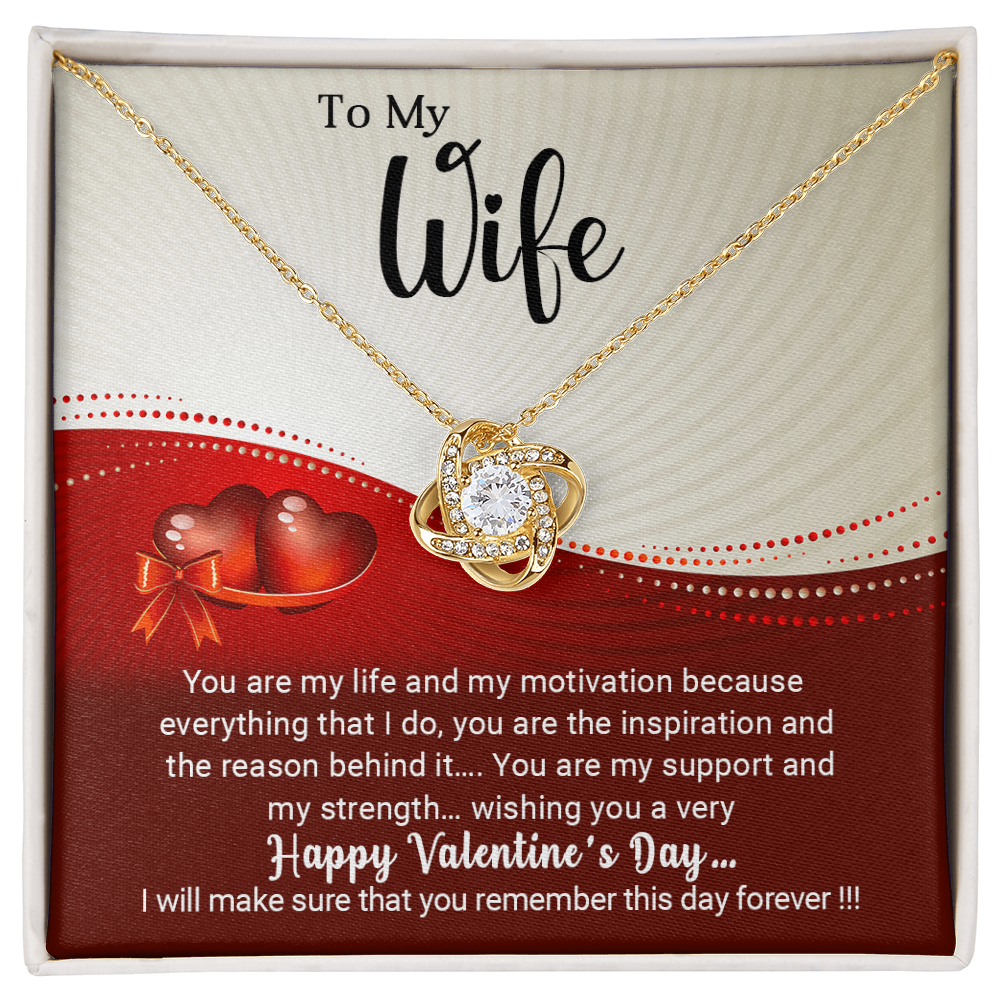 To My Wife - You are my life - Best Gift For Valentine - Love Knot Necklace