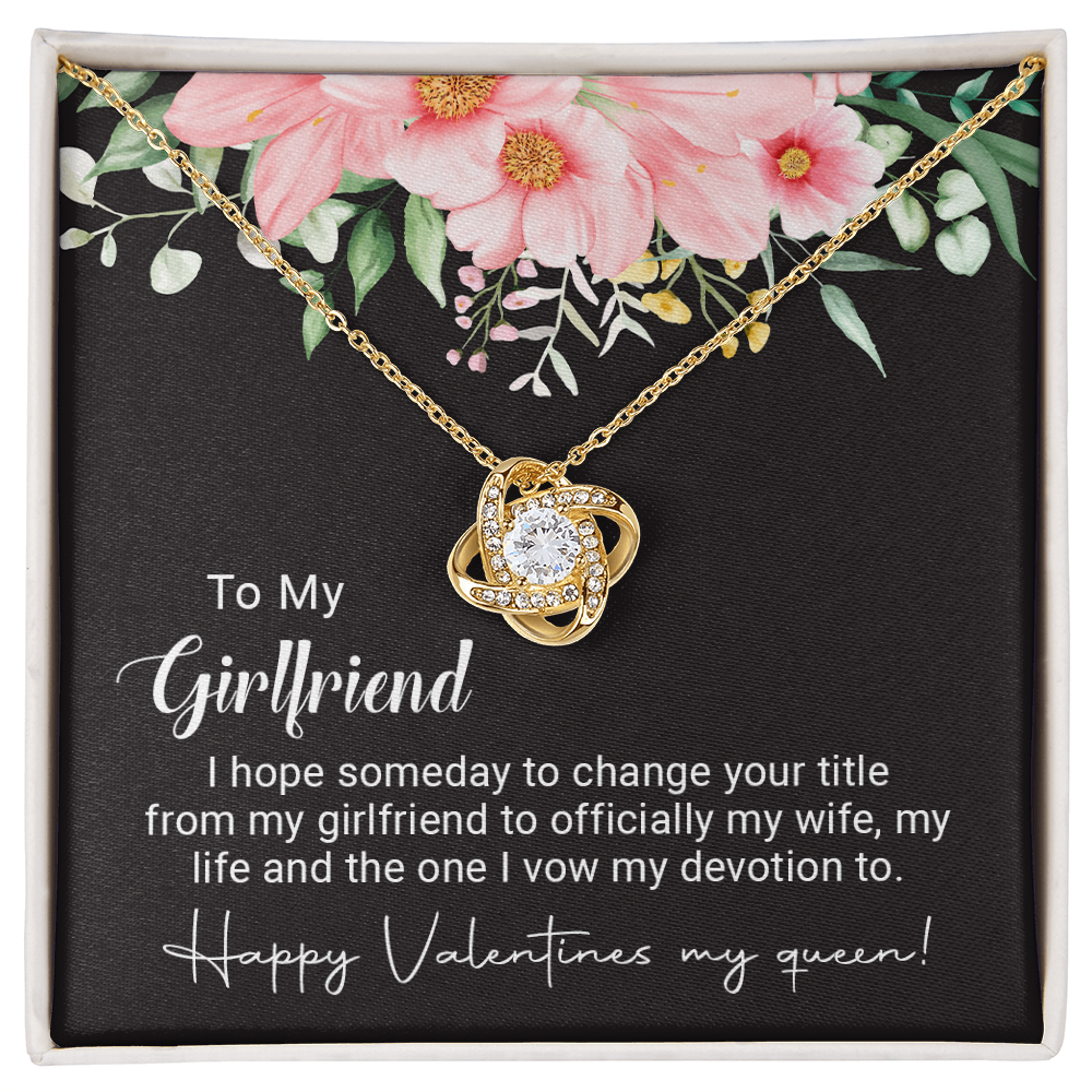 To My Girlfriend - Best Gift For Valentine - Love Knot Necklace