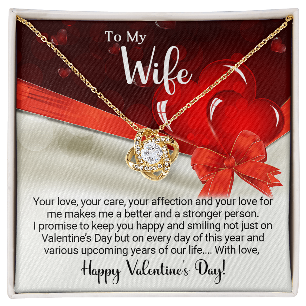 To My Wife - You love you care - Best Gift For Valentine - Love Knot Necklace