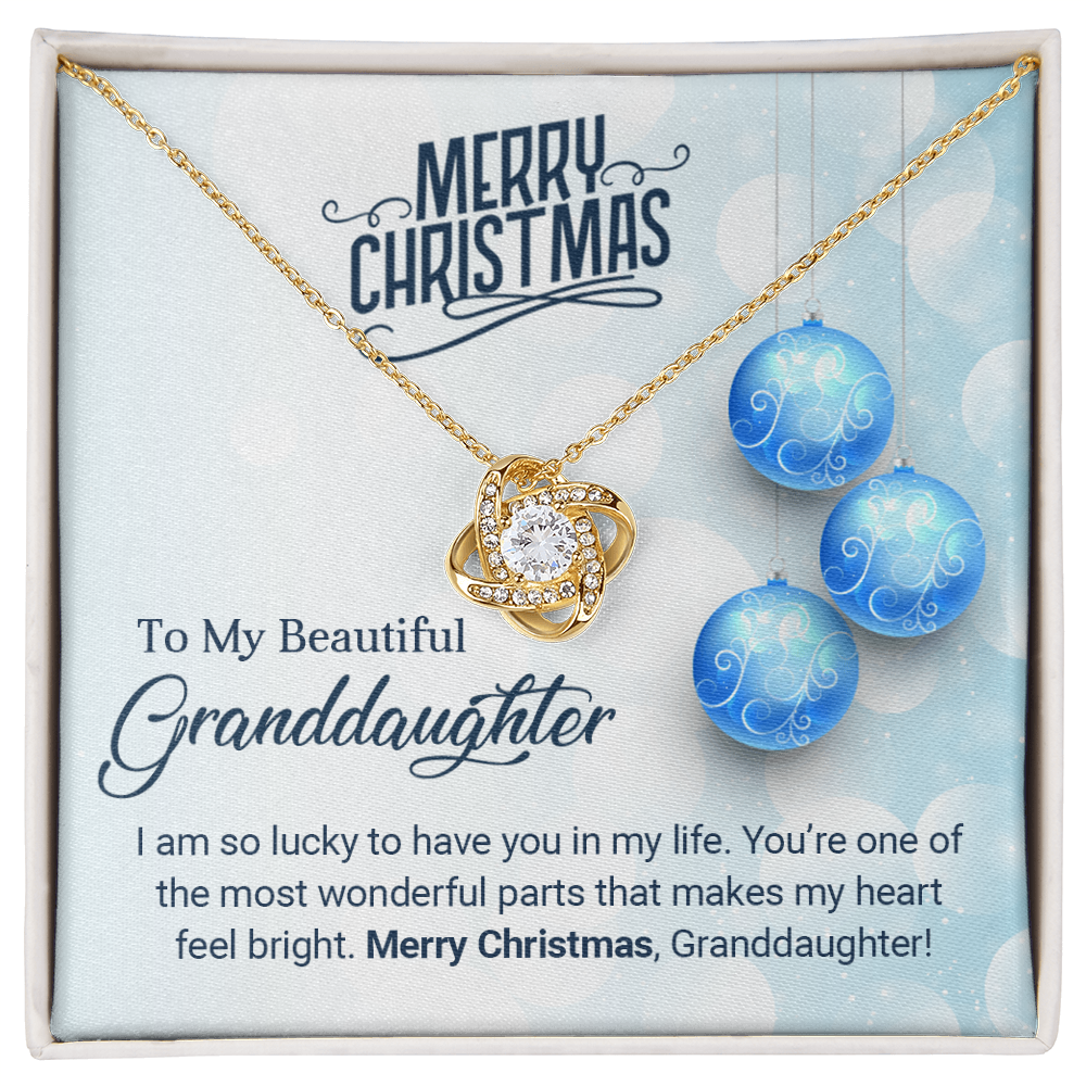 To My Beautiful Granddaughter - Christmas Gift - Love Knot Necklace