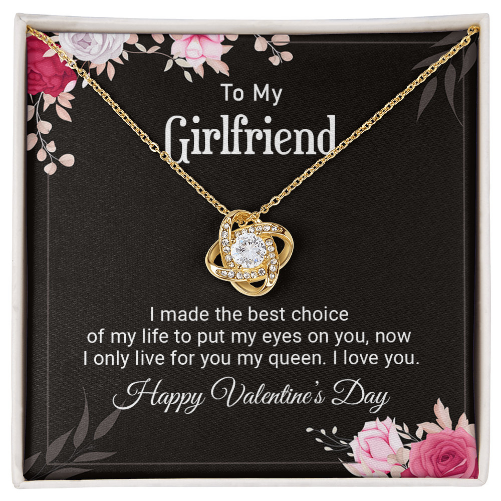 To My Girlfriend You My Queen - Best Gift For Valentine - Love Knot Necklace