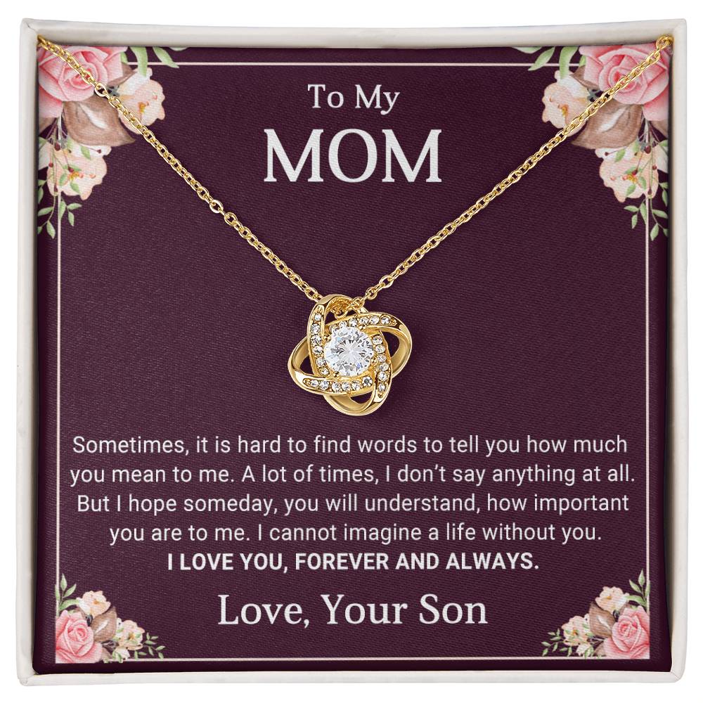 TO MY MOM - MOTHER'S DAY BEST GIFT FOR MOM - LOVE KNOT NECKLACE