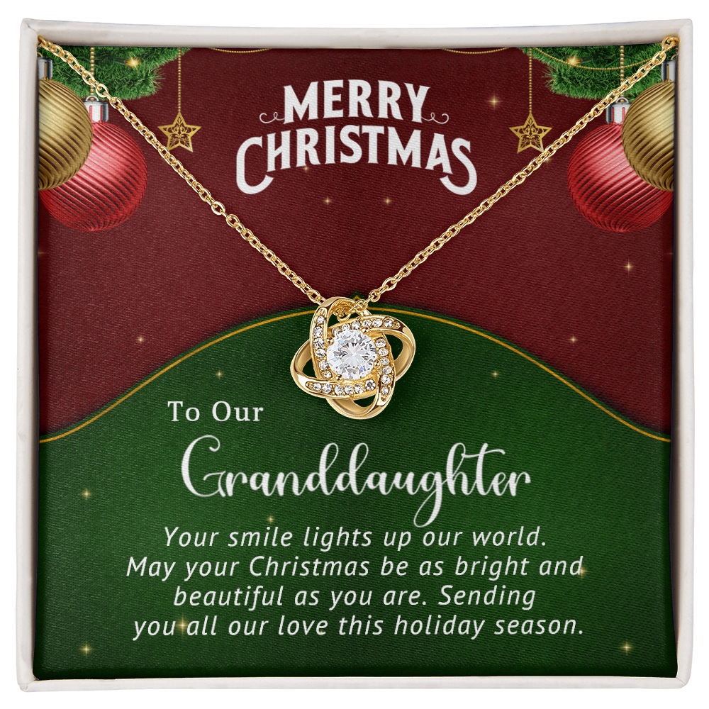To Our Granddaughter - Smile - Christmas Gift - Love Knot Necklace