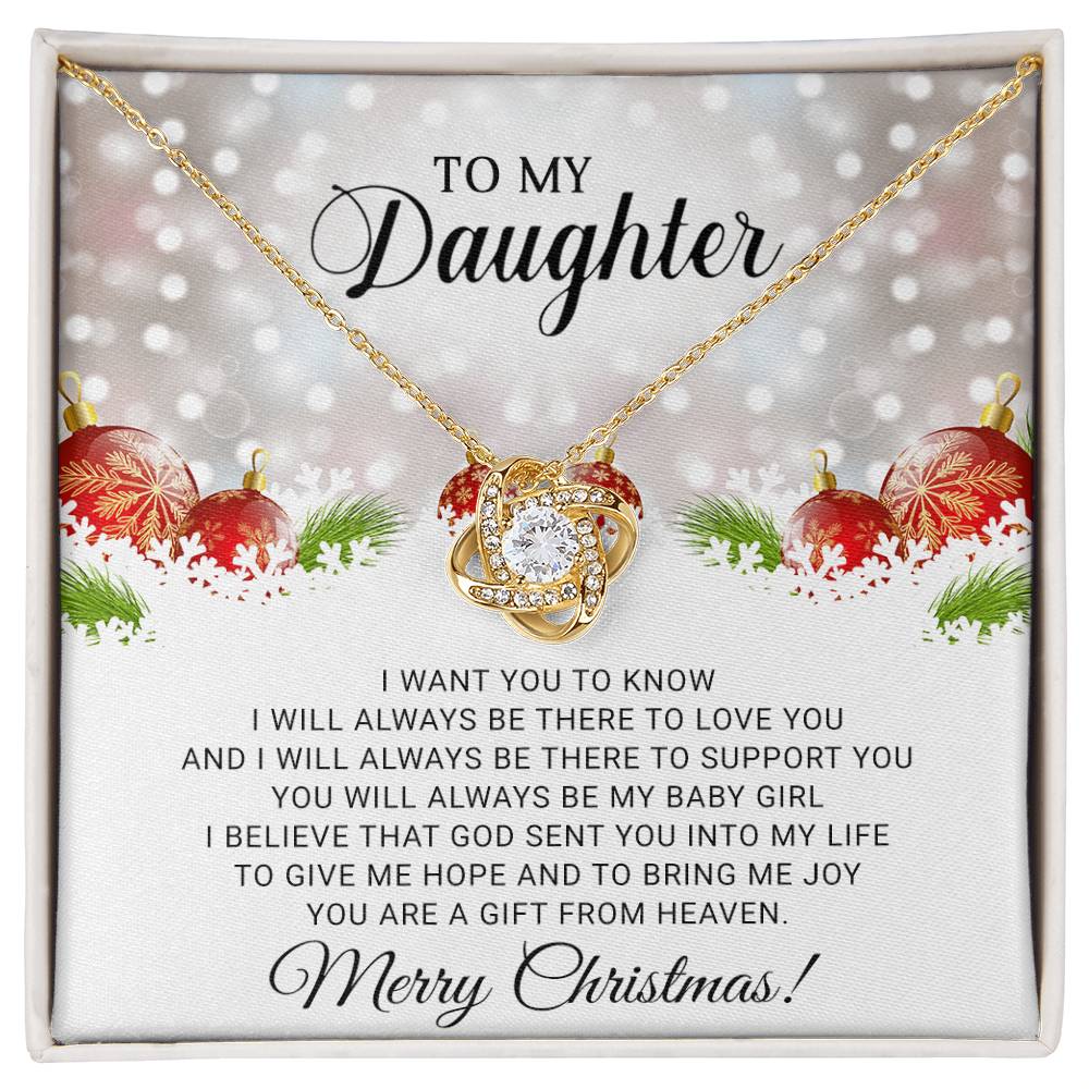 To My Daughter - Christmas Gift - Love Knot Necklace