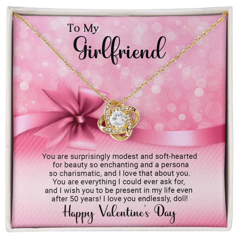 To My Girlfriend - Best Gift For Valentine - Love Knot Necklace