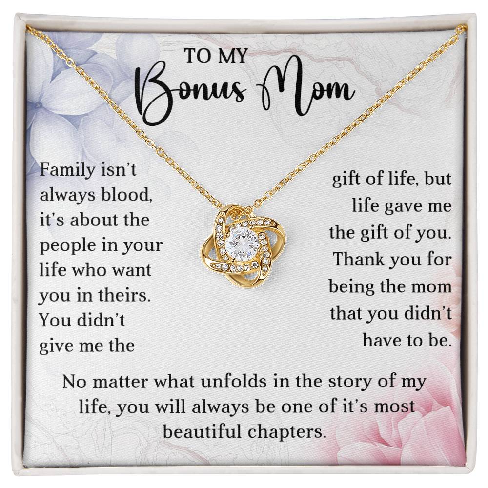 TO MY BONUS MOM - MOTHER'S DAY BEST GIFT - LOVE KNOT NECKLACE