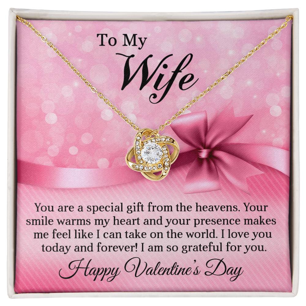 To My Wife - Best Gift For Valentine - Love Knot Necklace