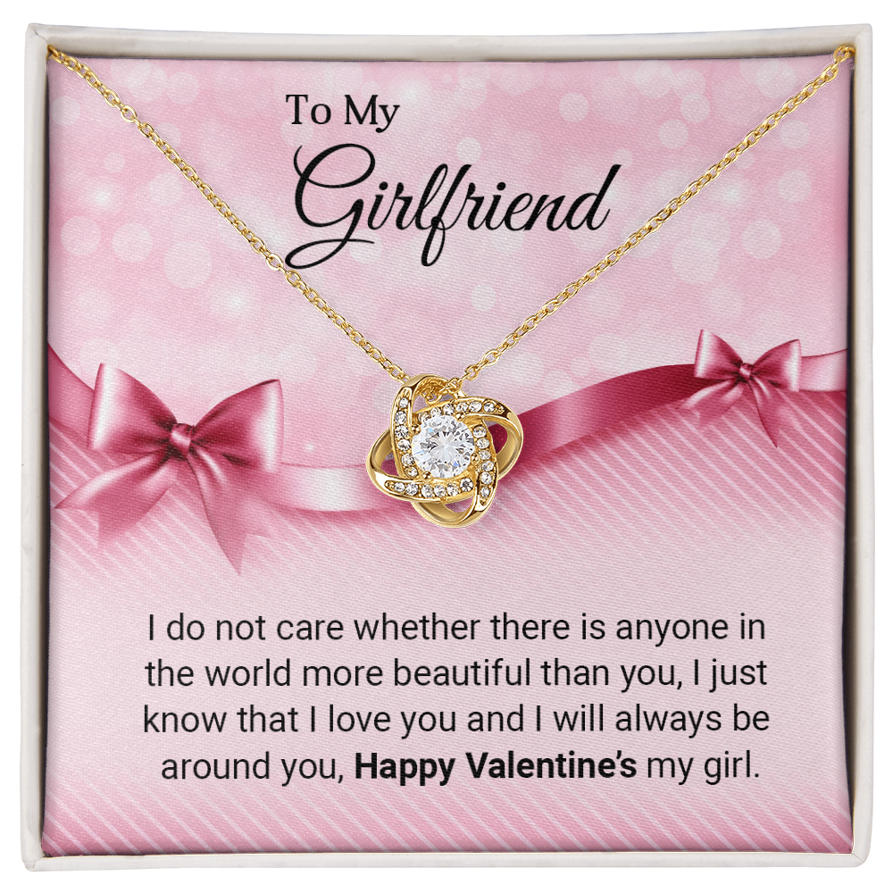 To My Girlfriend - Best Gift For Valentine - Love Knot Necklace