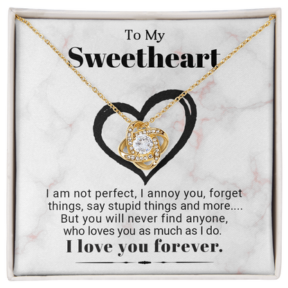 To My Sweetheart- Best Gift For Valentine - Love Knot Necklace