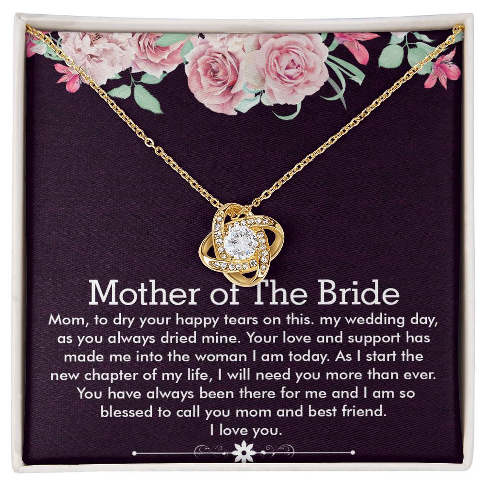 Amazing Gift for Mother of the Bride, Best Love Knot Necklace for Mother of The Bride