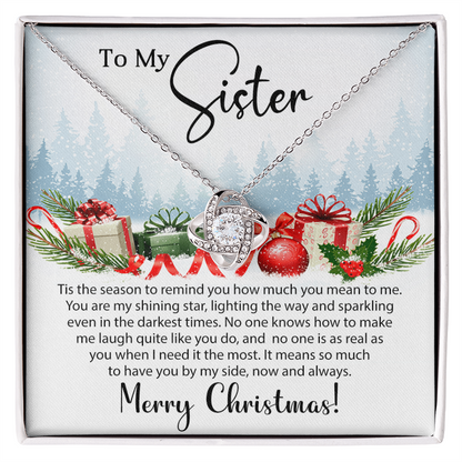 To My Sister - Christmas Gift - Love Knot Necklace