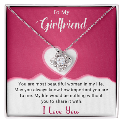 To My Girlfriend - Best Gift For Valentine - Love Knot Necklace