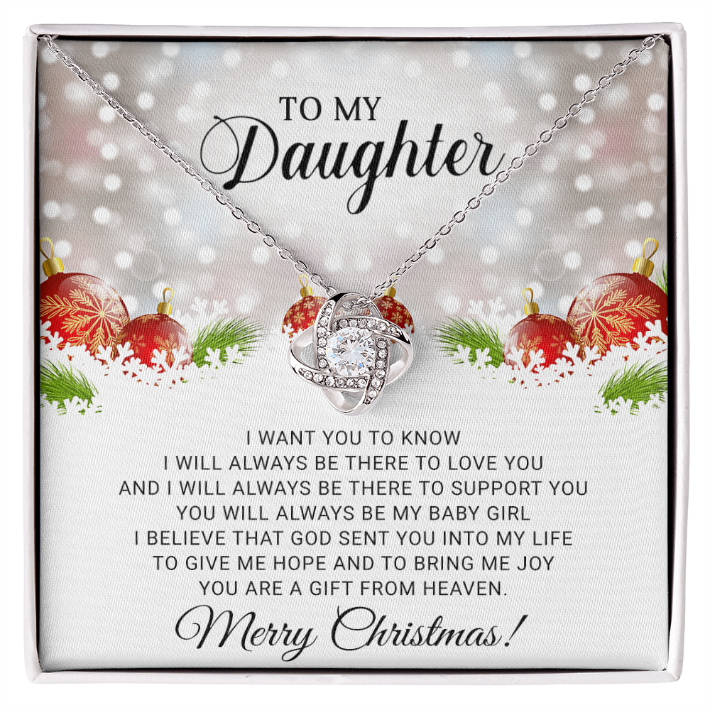 To My Daughter - Christmas Gift - Love Knot Necklace