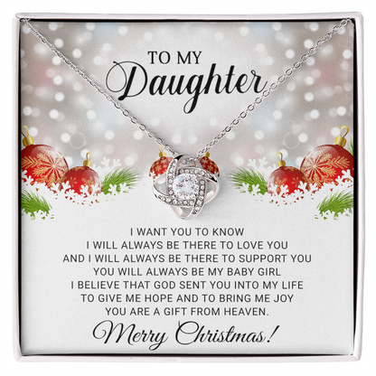 To My Daughter - Christmas Gift - Love Knot Necklace