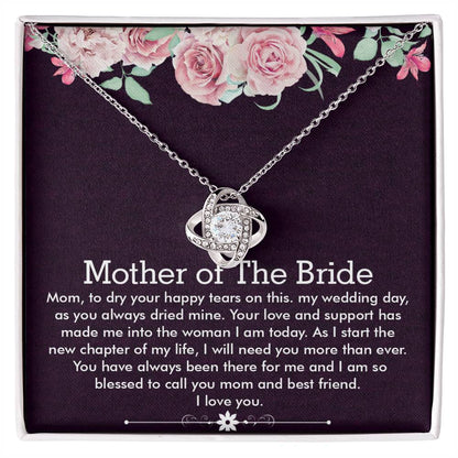 Amazing Gift for Mother of the Bride, Best Love Knot Necklace for Mother of The Bride