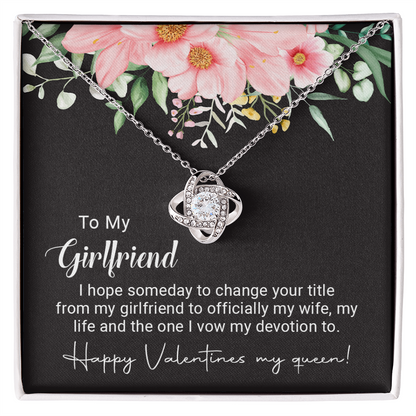 To My Girlfriend - Best Gift For Valentine - Love Knot Necklace
