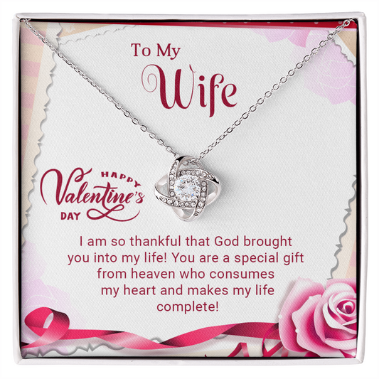 To My Wife - Best Gift For Valentine - Love Knot Necklace