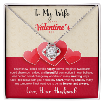 To My Wife - Best Gift For Valentine - Love Knot Necklace
