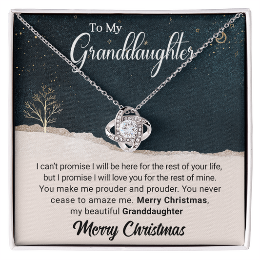 To My Granddaughter - Christmas Gift -Love Knot Necklace